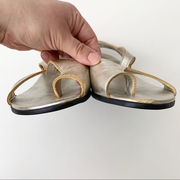 ARCHE Women’s Gold Metallic Leather Sandals Sz 37 - Picture 9 of 10